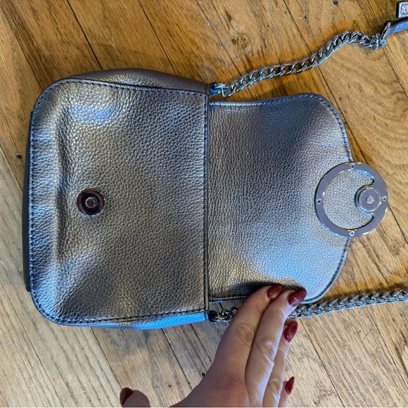 Michael Kors Metallic Leather Crossbody Bag w/ Chain Strap - Picture 3 of 6